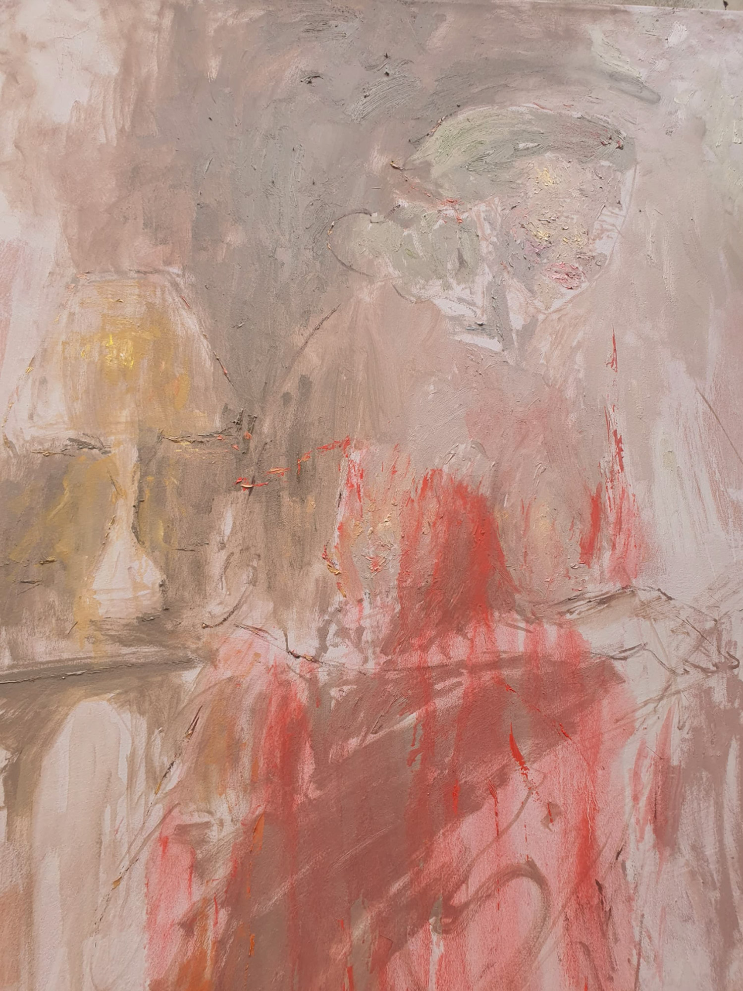 Midegbeyan-Ojisua,-The-lady-beside-the-lamp,-2024,-Huile-sur-toile,-192-x-122-cm,-Courtesy-By-Lara-Sedbon