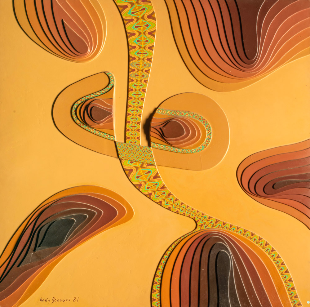Karim-Bennani---Sans-Titre,-1981---Bas-relief---150x150-cm---Courtesy-AA-Gallery-Casablanca