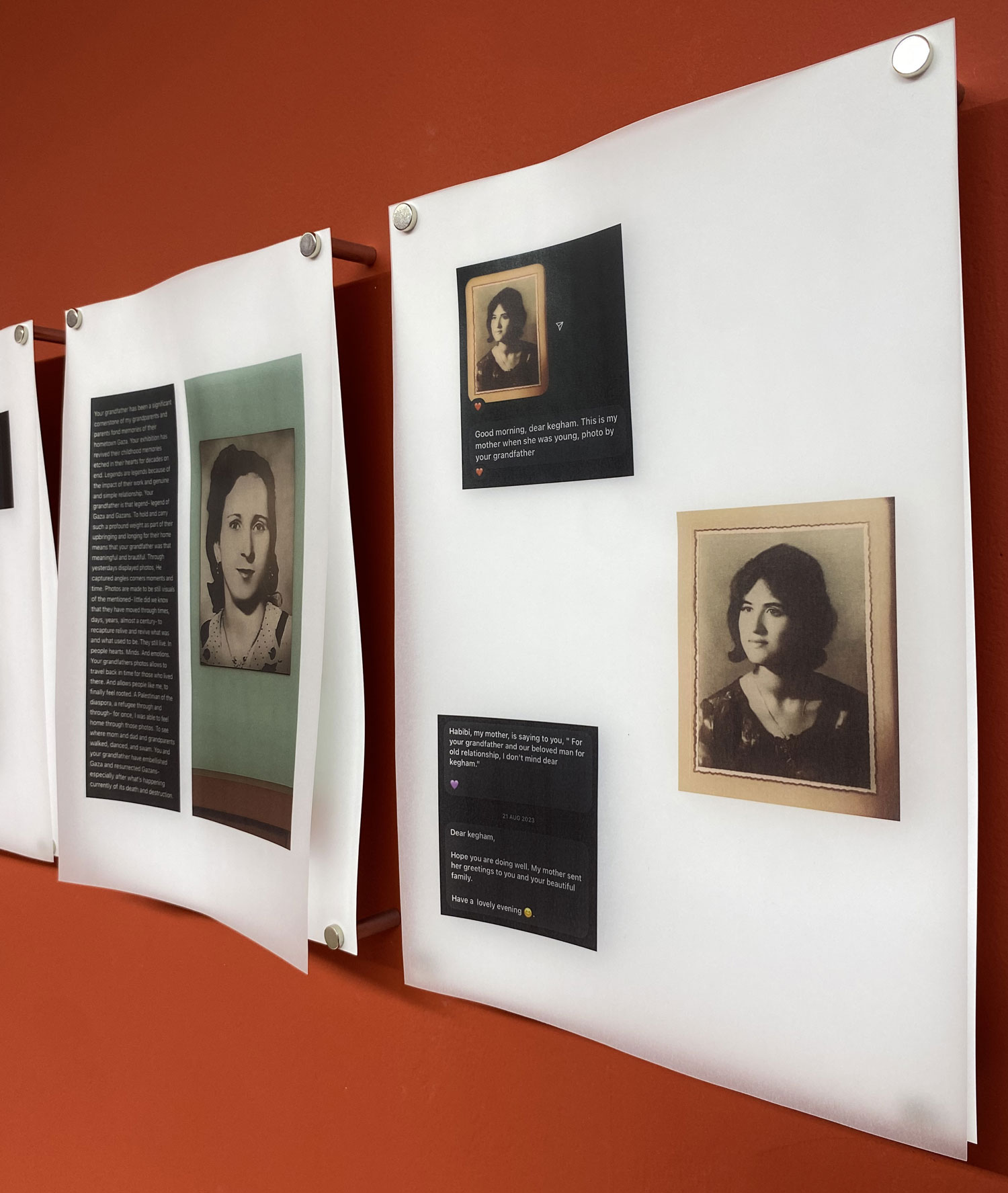 Vue de l'exposition « Photo Kegham de Gaza : une archive inachevable », au Centre Photographique Marseille.