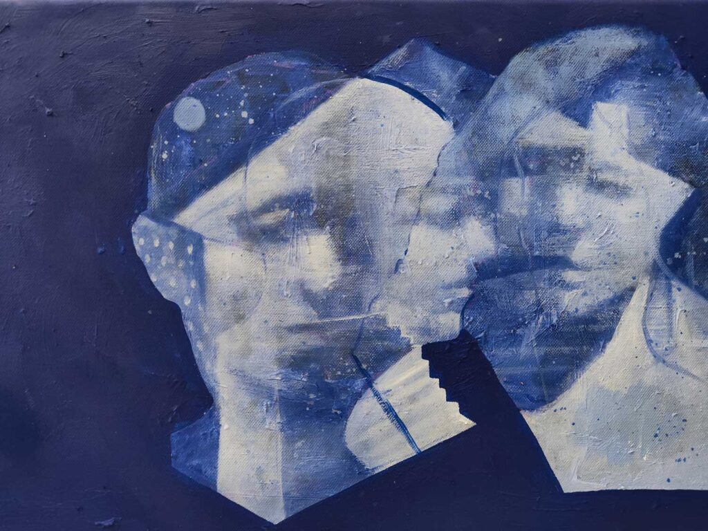 Ahmad Turki, Shared ground, 2026, Huile sur toile, 34 x 50 cm