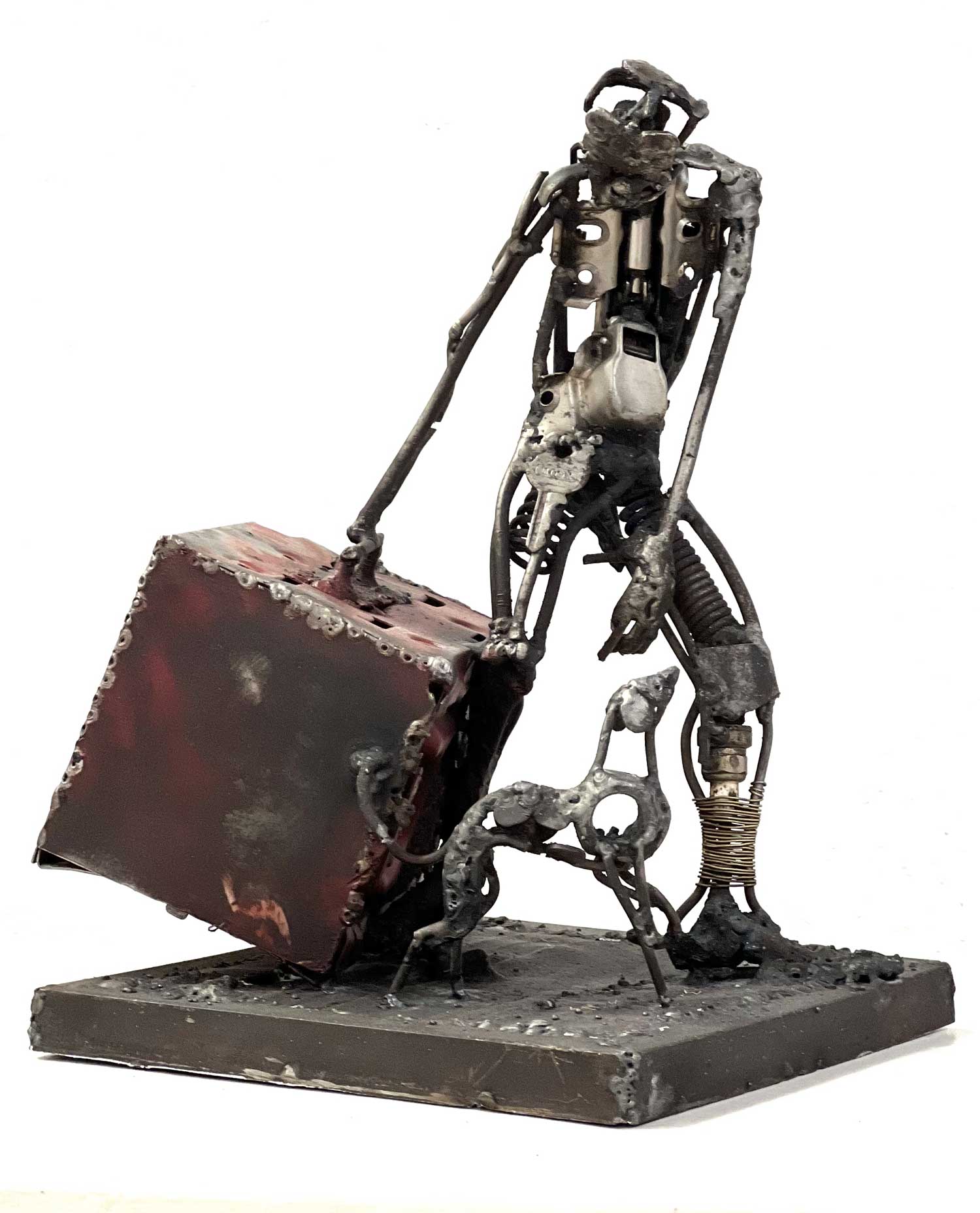 Adlan Yousif, Between Exiles I, 2025, Métal de récupération soudé, 29 x 20 x 20 cm