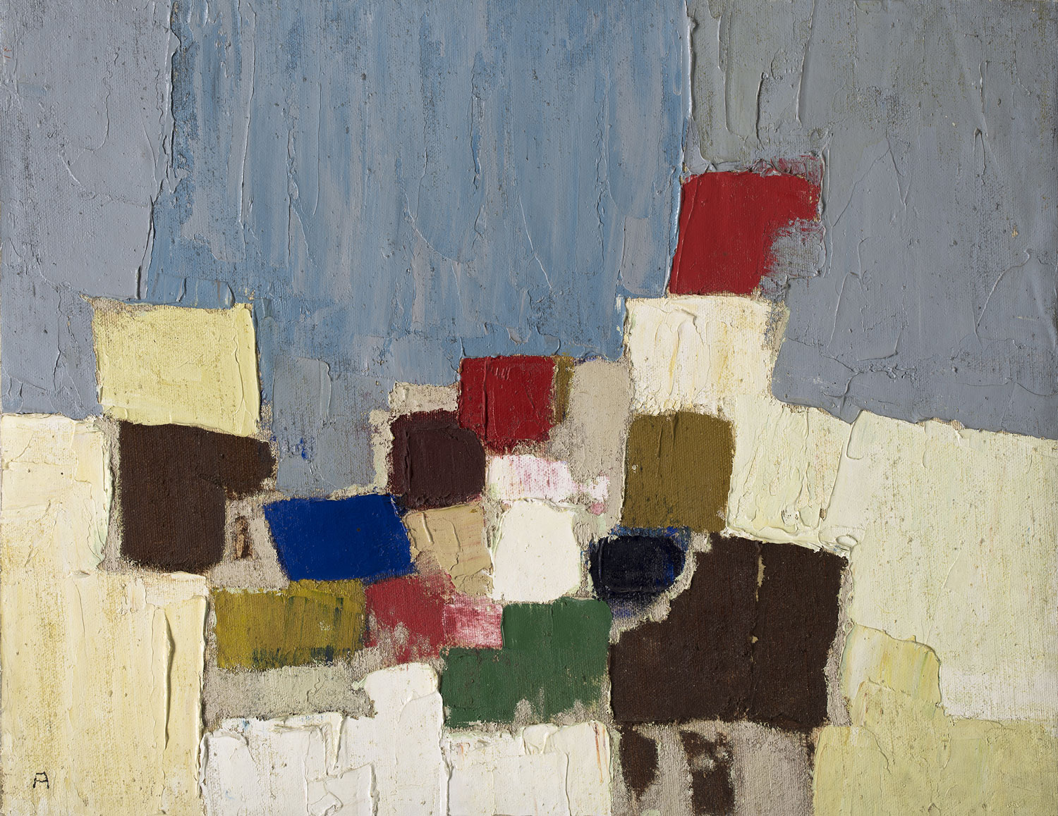 Etel Adnan, Train in Snow, circa 1975, huile sur toile, 34 x 44,5 cm. © Etel Adnan, Courtesy Galerie Lelong & Co.